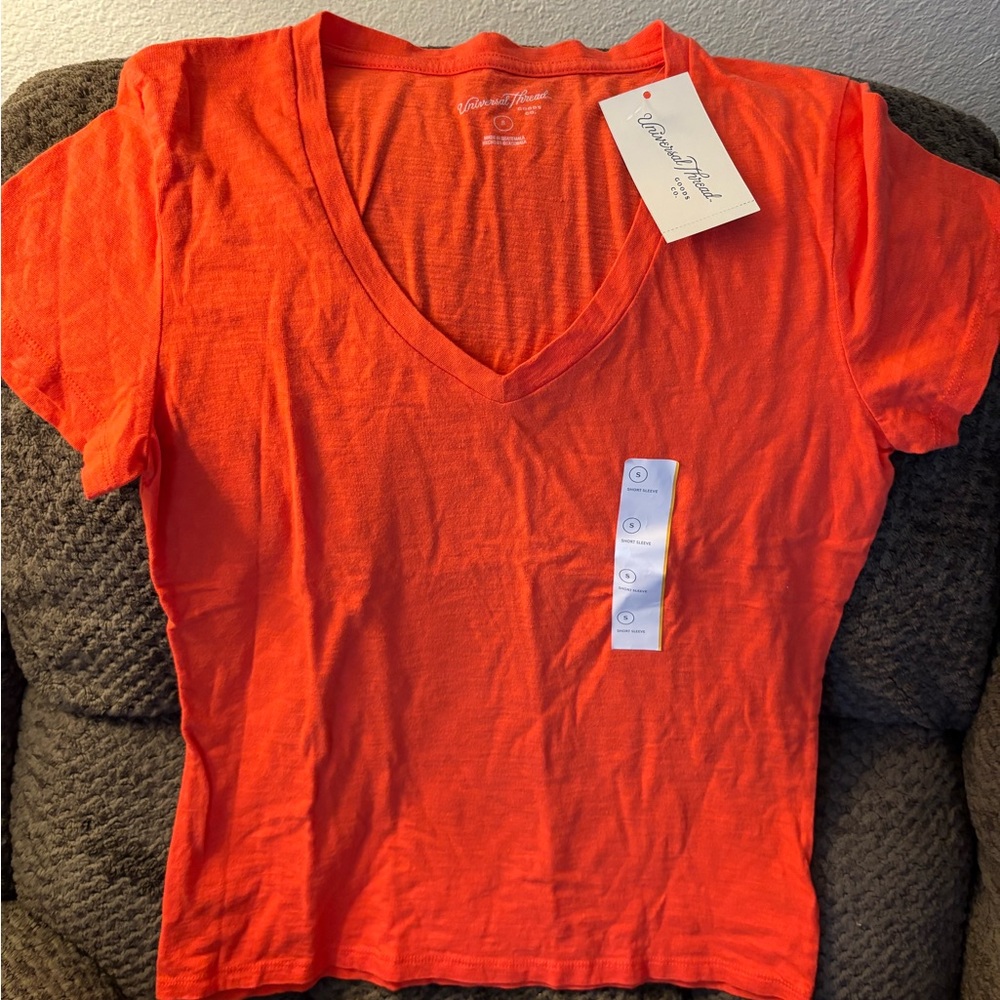 Universal Thread Orange Fitted Short Sleeve Tee